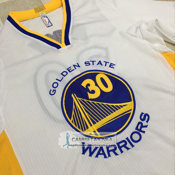 Camiseta Autentico Manga Corta Warriors Curry Blanco